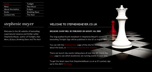 StephenieMeyer.co.uk Screenshot