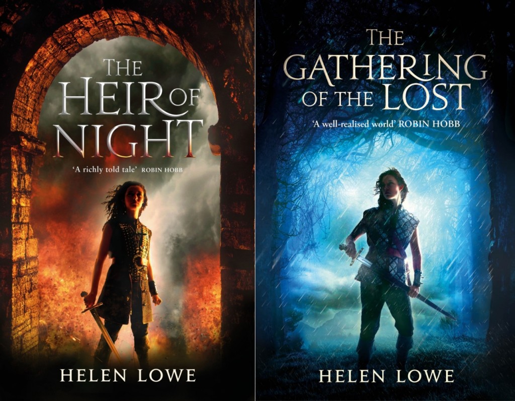 Covers of the two published books in Helen Lowe's epic fantasy series The Wall of Night